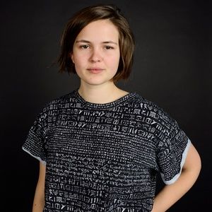 Black Tee with Hieroglyphic print